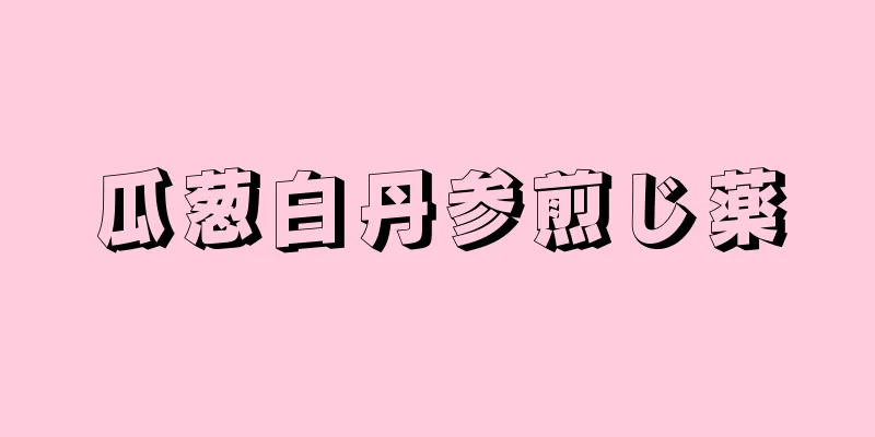 瓜葱白丹参煎じ薬