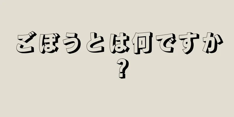 ごぼうとは何ですか？