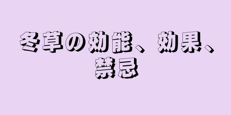 冬草の効能、効果、禁忌