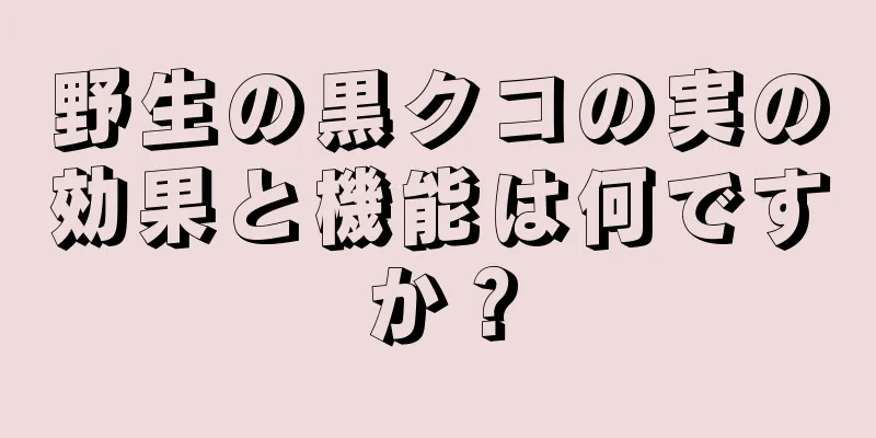 野生の黒クコの実の効果と機能は何ですか？