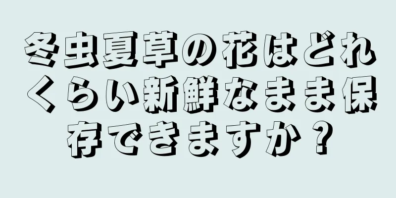 冬虫夏草の花はどれくらい新鮮なまま保存できますか？