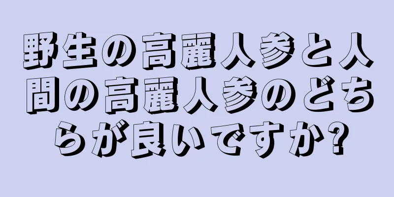 野生の高麗人参と人間の高麗人参のどちらが良いですか?