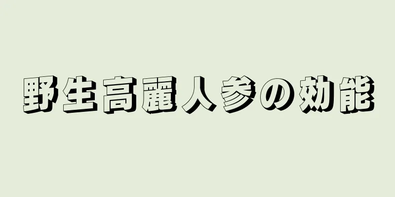 野生高麗人参の効能