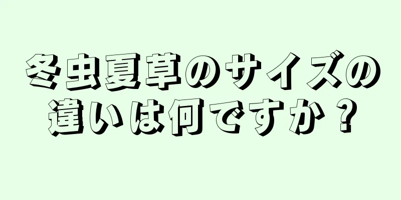 冬虫夏草のサイズの違いは何ですか？