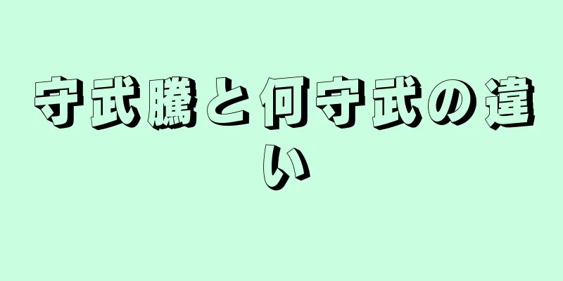 守武騰と何守武の違い