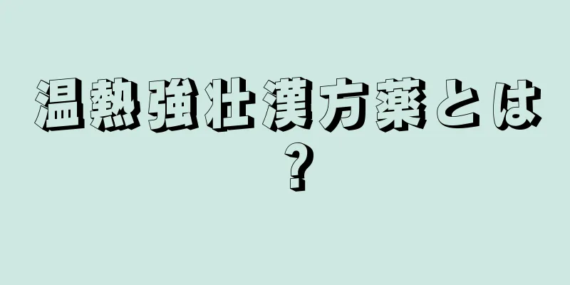 温熱強壮漢方薬とは？