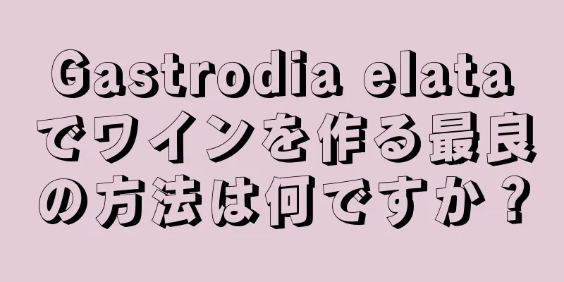 Gastrodia elataでワインを作る最良の方法は何ですか？