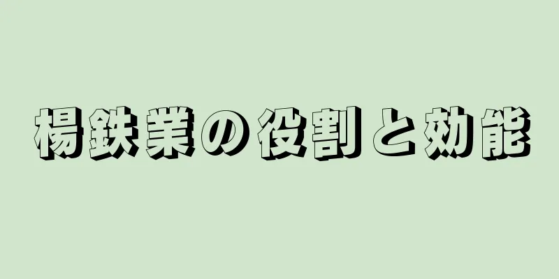 楊鉄業の役割と効能