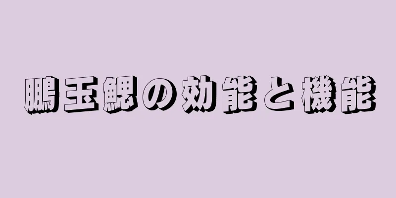 鵬玉鰓の効能と機能
