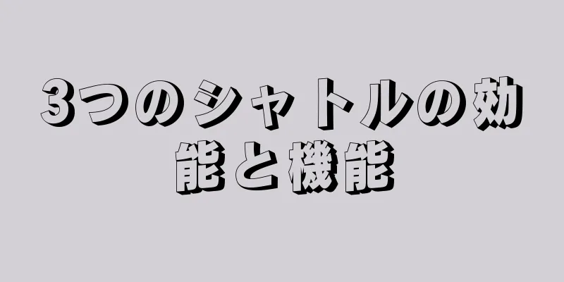 3つのシャトルの効能と機能
