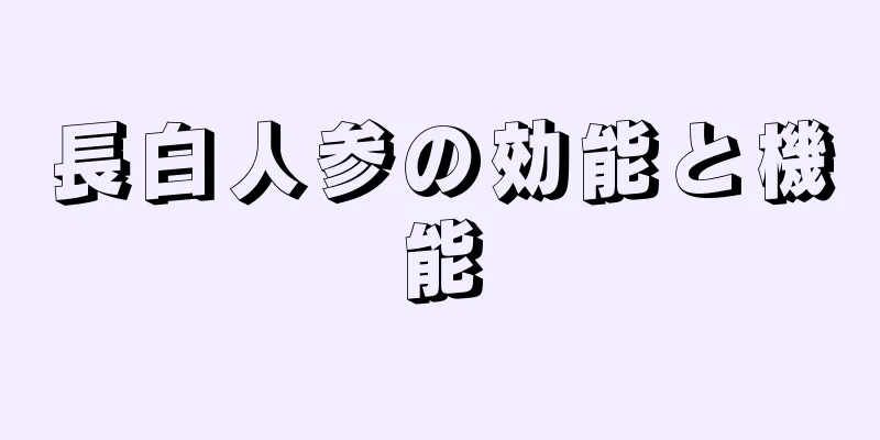 長白人参の効能と機能