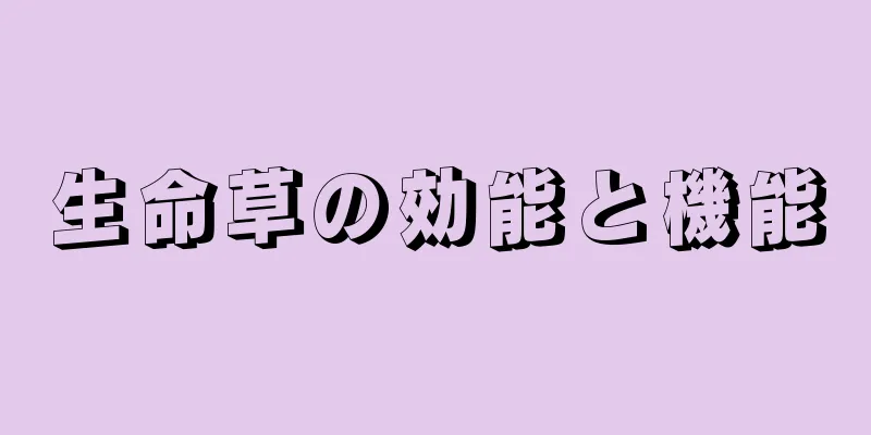 生命草の効能と機能
