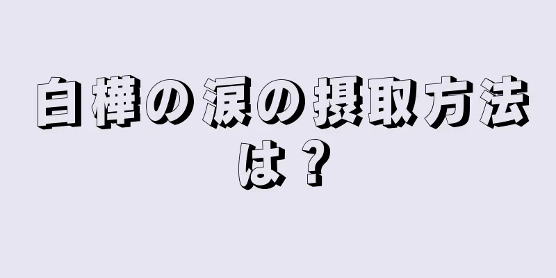 白樺の涙の摂取方法は？