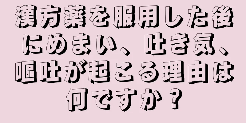 漢方薬を服用した後にめまい、吐き気、嘔吐が起こる理由は何ですか？