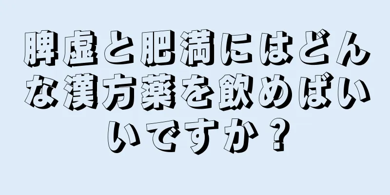 脾虚と肥満にはどんな漢方薬を飲めばいいですか？