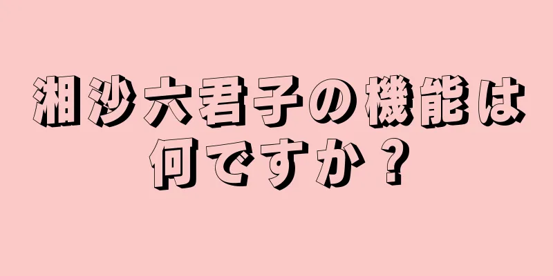 湘沙六君子の機能は何ですか？