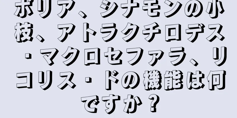 ポリア、シナモンの小枝、アトラクチロデス・マクロセファラ、リコリス・ドの機能は何ですか？