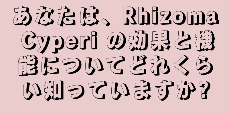 あなたは、Rhizoma Cyperi の効果と機能についてどれくらい知っていますか?