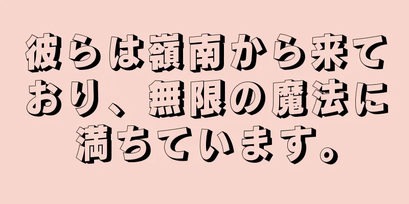 彼らは嶺南から来ており、無限の魔法に満ちています。