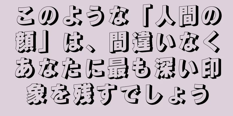 このような「人間の顔」は、間違いなくあなたに最も深い印象を残すでしょう