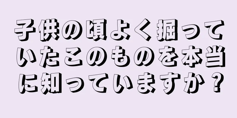 子供の頃よく掘っていたこのものを本当に知っていますか？