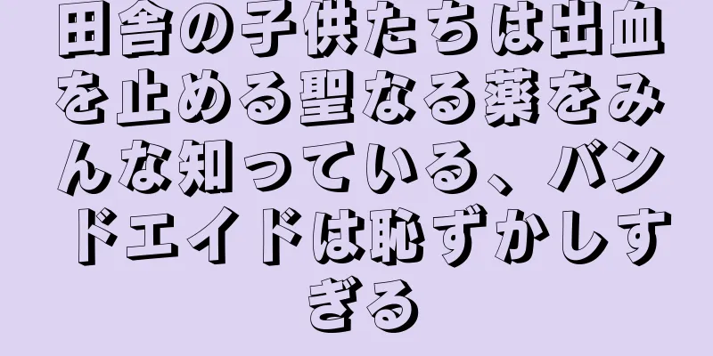 田舎の子供たちは出血を止める聖なる薬をみんな知っている、バンドエイドは恥ずかしすぎる