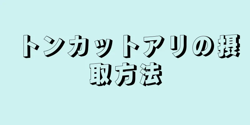 トンカットアリの摂取方法