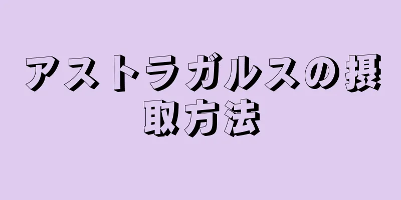 アストラガルスの摂取方法