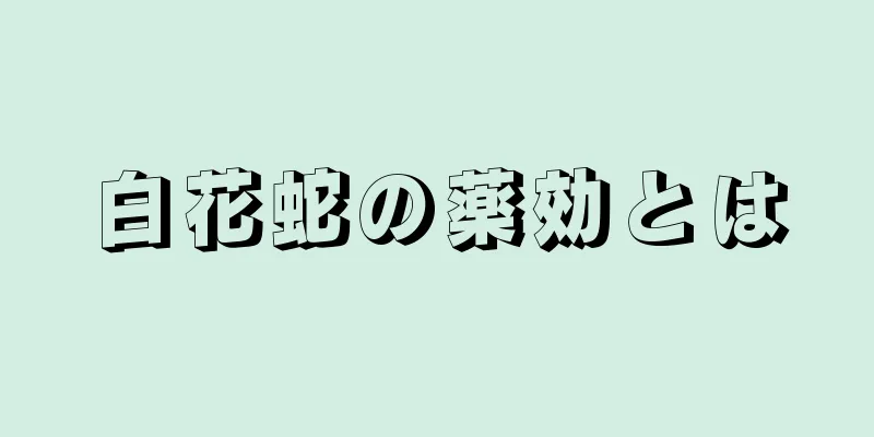 白花蛇の薬効とは