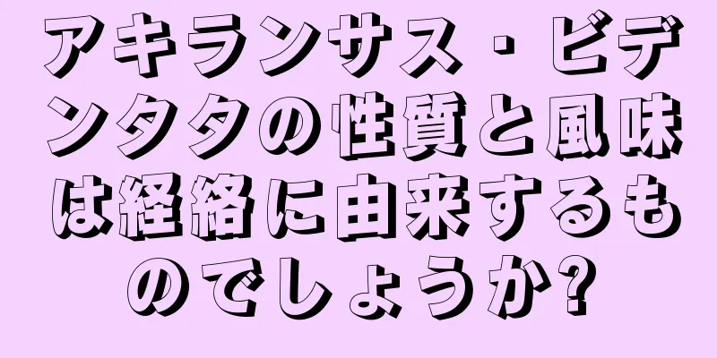 アキランサス・ビデンタタの性質と風味は経絡に由来するものでしょうか?