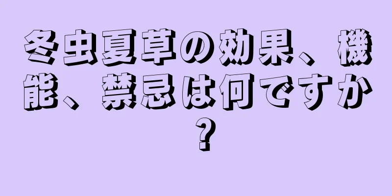 冬虫夏草の効果、機能、禁忌は何ですか？