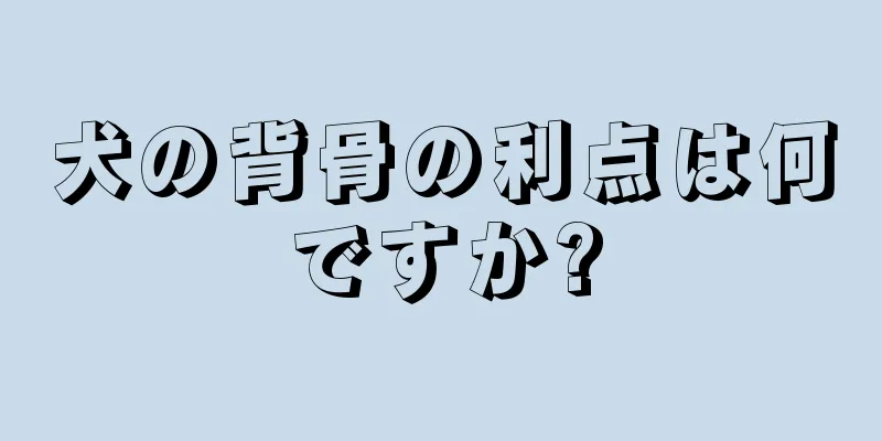犬の背骨の利点は何ですか?
