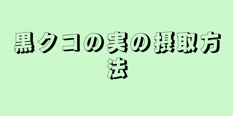 黒クコの実の摂取方法