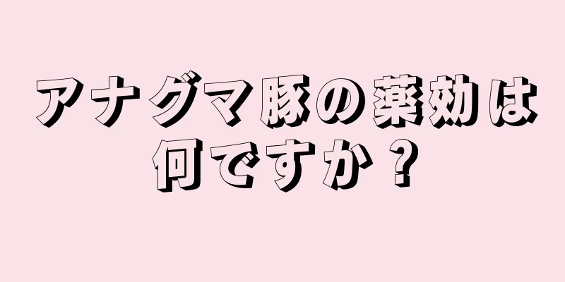 アナグマ豚の薬効は何ですか？