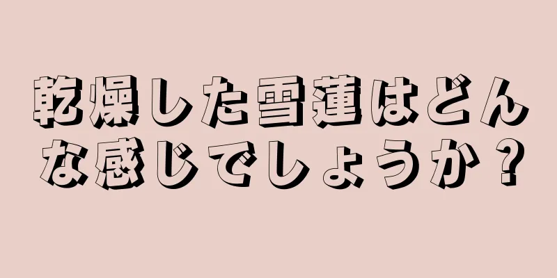 乾燥した雪蓮はどんな感じでしょうか？