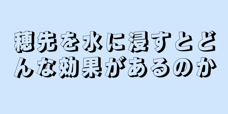 穂先を水に浸すとどんな効果があるのか
