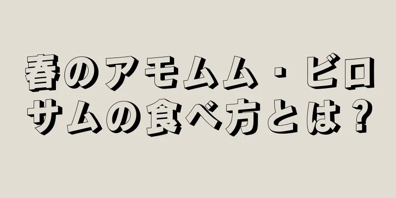 春のアモムム・ビロサムの食べ方とは？