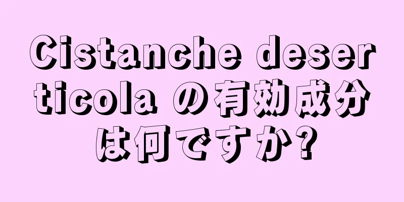 Cistanche deserticola の有効成分は何ですか?
