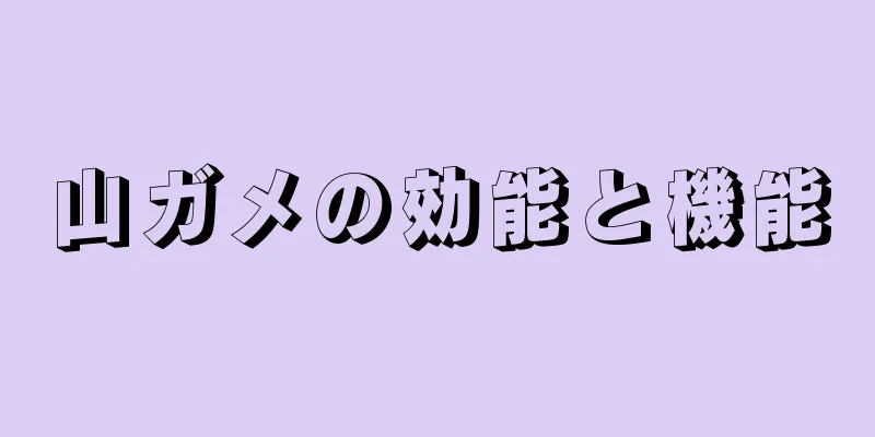 山ガメの効能と機能