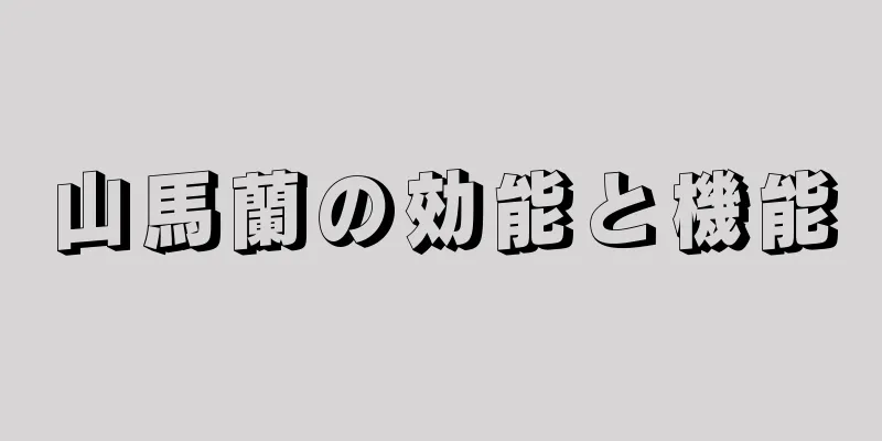 山馬蘭の効能と機能