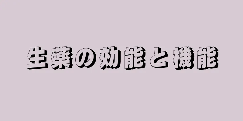 生薬の効能と機能