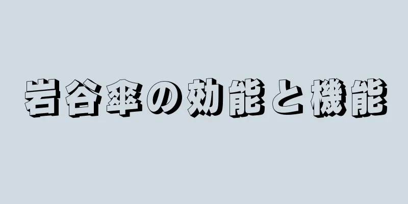 岩谷傘の効能と機能