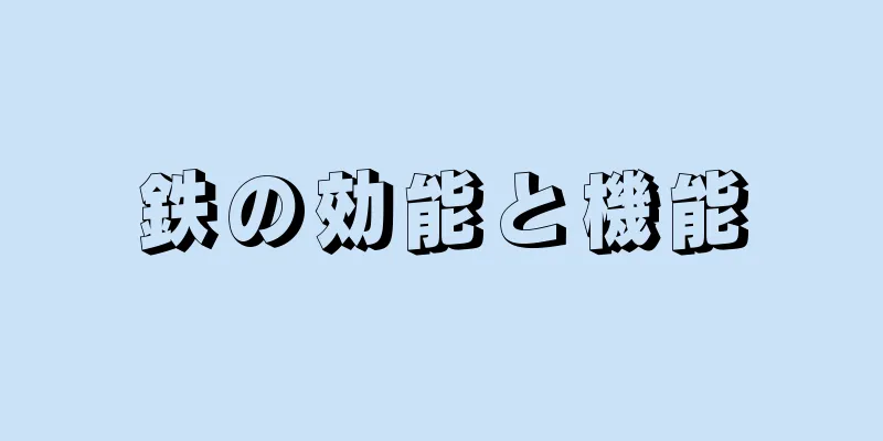 鉄の効能と機能