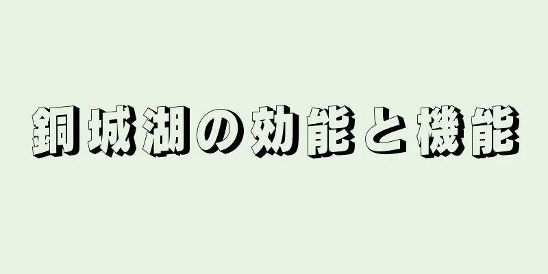 銅城湖の効能と機能