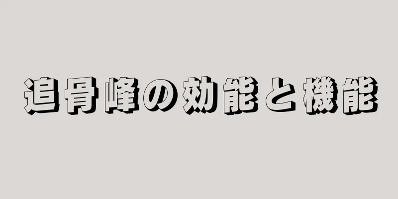 追骨峰の効能と機能