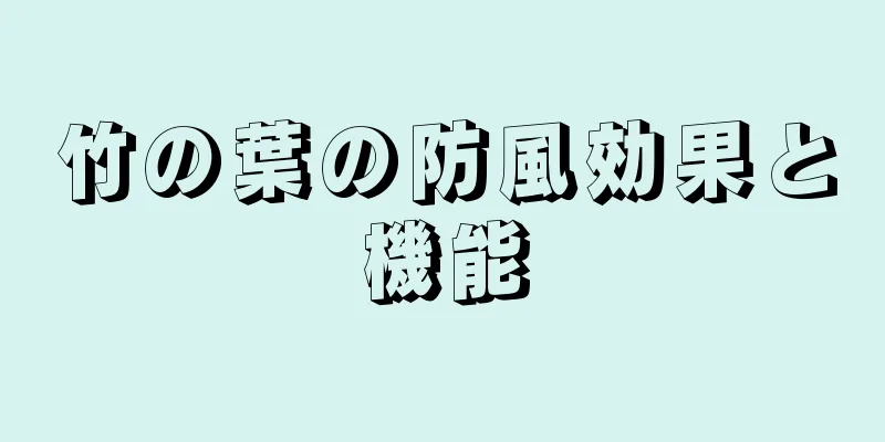 竹の葉の防風効果と機能