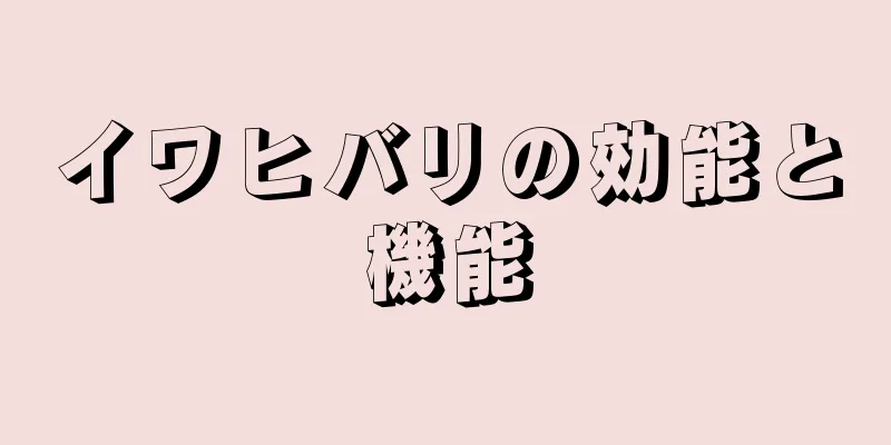 イワヒバリの効能と機能
