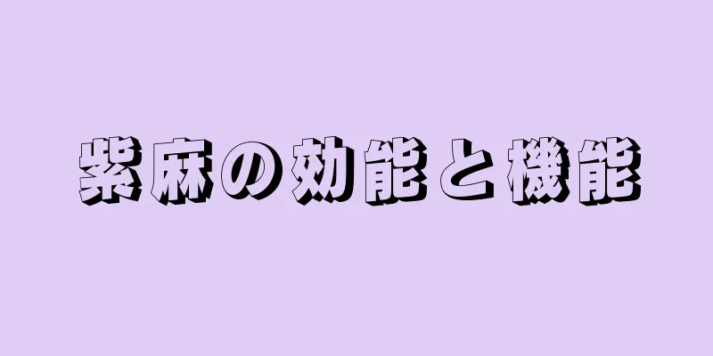 紫麻の効能と機能