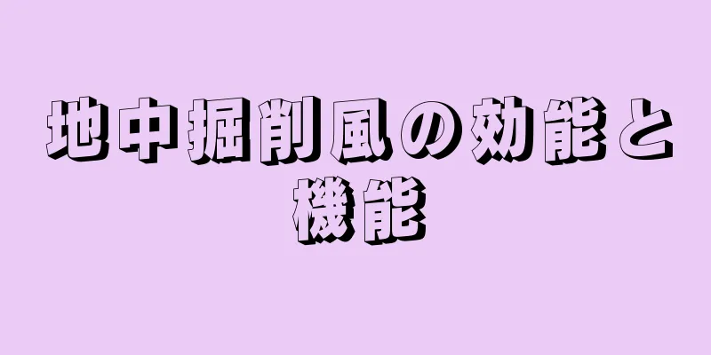 地中掘削風の効能と機能