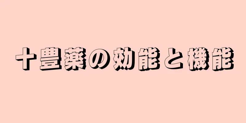 十豊薬の効能と機能